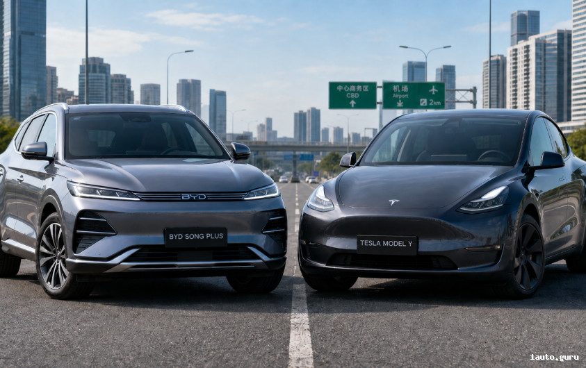 BYD Song Plus vs Tesla Model Y порівняння для України
