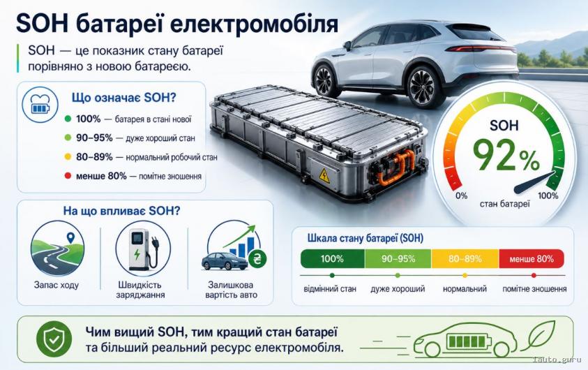 SOH батареї електромобіля