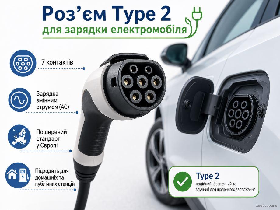 роз’єм Type 2 для зарядки електромобіля